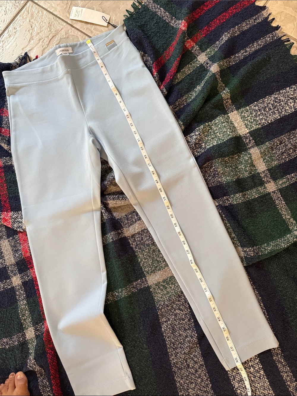 Calvin Klein Pale Blue Ponte Leggings - Picture 9 of 10